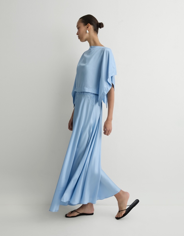 BONDI BORN - Como Maxi Skirt - Sky Blue