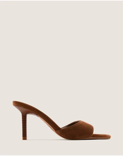 Shelly Shen - Addison High Sandals Tan Suede