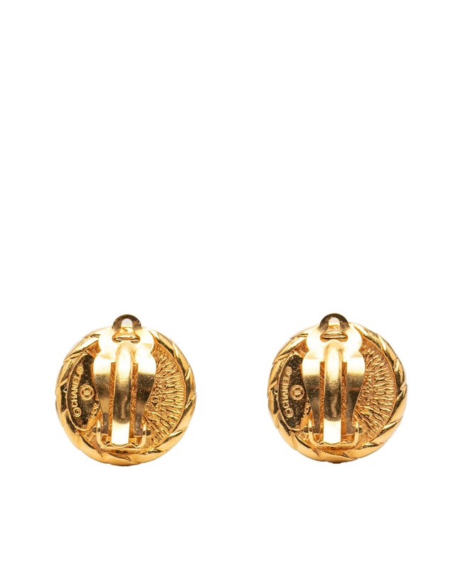 Pre-Loved by Azura Reborn - Pre-Loved Gold Plated Faux Pearl Round Clip on Earrings
