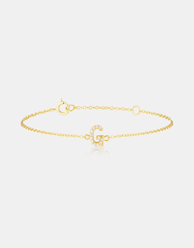 The Silver Collective - A-Z Letter Bracelet Gold - G