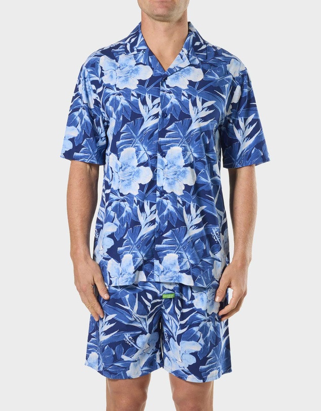 Mitch Dowd - Mens Painted Tropical Bamboo Pyjama Set - Multi