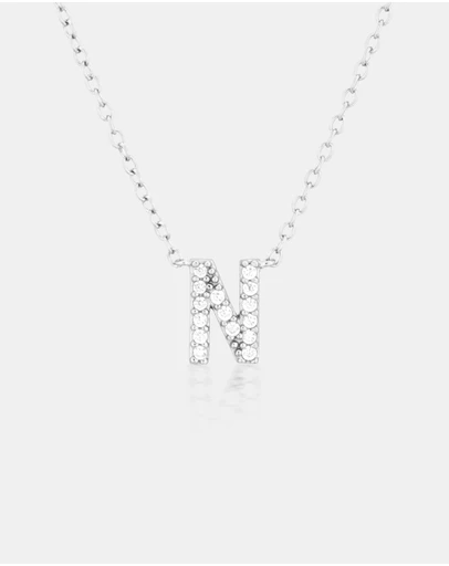 The Silver Collective - A-Z Letter Necklace - N