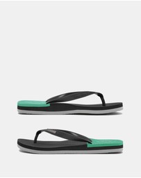 Boomerangz Footwear - Men's Black/Grey/Teal Thongs with arch support and 2 x interchangeable straps