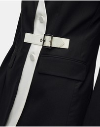 Karl Lagerfeld - Belted Contrast Lapel Blazer