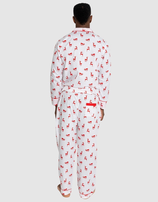 Sant And Abel - Men's Reindeer Red Long PJ Set