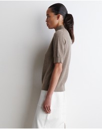COS - Cashmere Mock-Neck T-Shirt