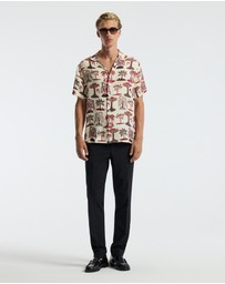 Calibre - Island Print Short Sleeve Shirt Pink