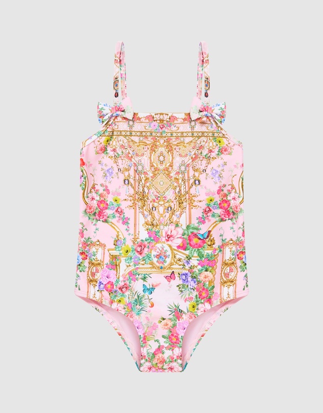 Camilla - Straight Neck One Piece With Bows - Babies