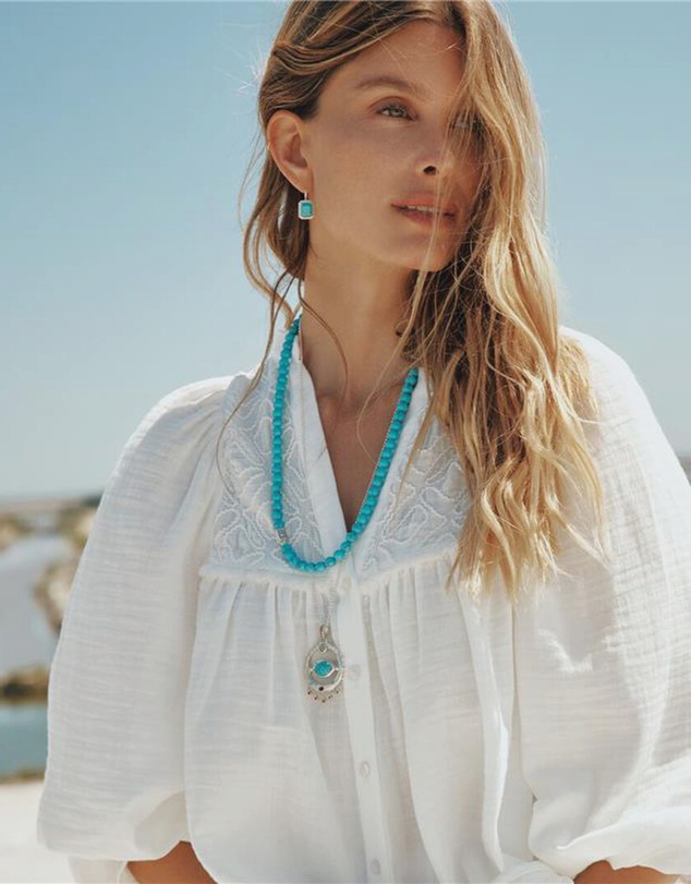 THOMAS SABO - THOMAS SABO Necklace with Imitation Turquoise Beads