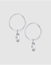 Elli Jewelry - Earrings Creole Zirconia 925 Sterling Silver