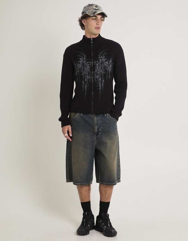 Insight - Funnel Neck Zip Through Knit Jumper