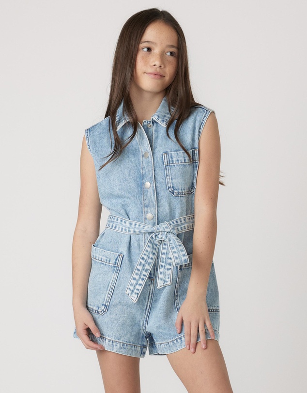 Decjuba Kids - Samara Denim Playsuit - Teens