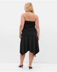 City Chic - Plus size Amber Asymmetrical Hem Skirt - black