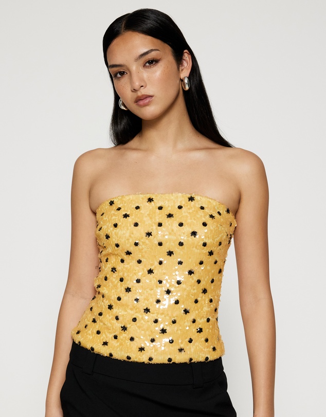 Lover - Astrid Sequin Strapless Top