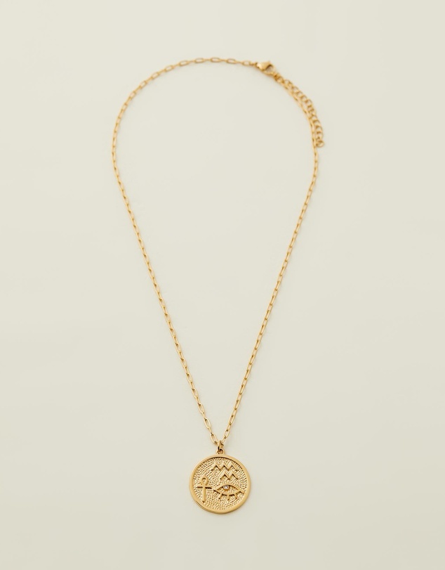 Carly Paiker - Hieroglyph Coin Pendant Necklace