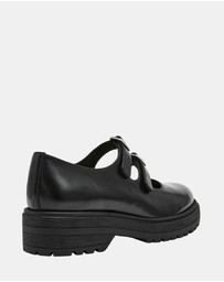 Steve Madden - Alba Black Leather Mary Janes