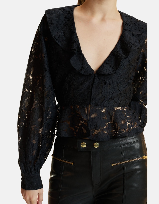 Cynthia Rowley - V Neck Lace Blouse