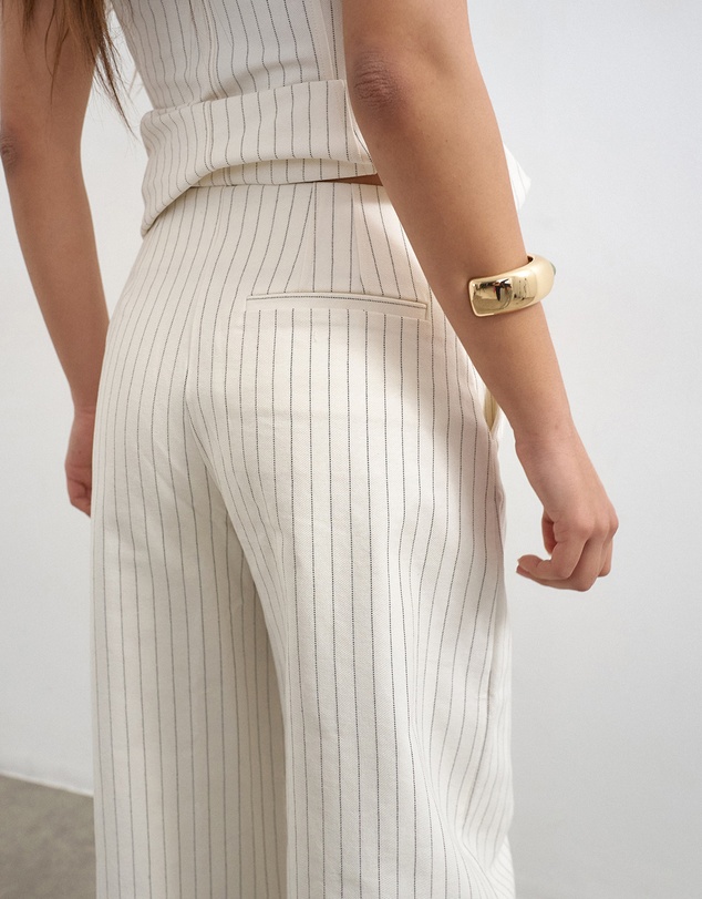 TOPSHOP - Para Striped Barrel Trousers