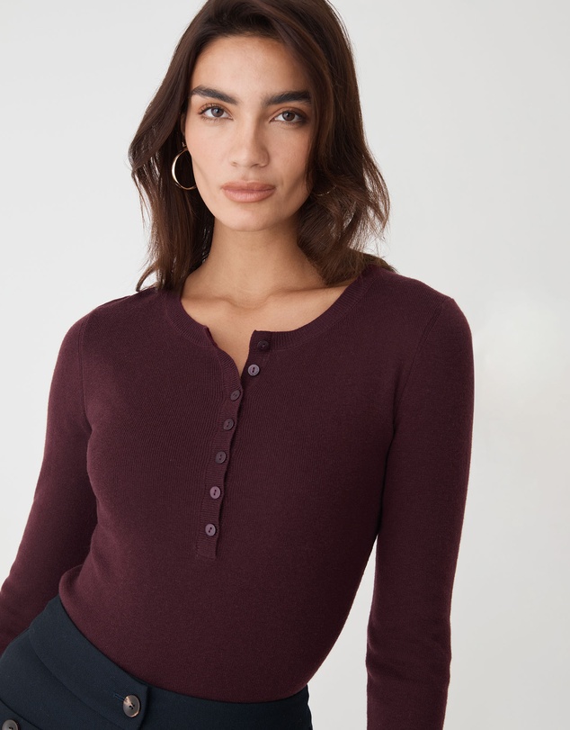Forcast - Henley Button Up Knit