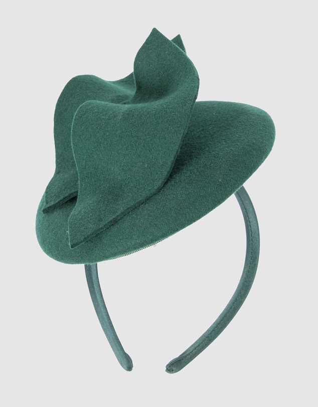 Max Alexander - Felt Winter Green Pillbox Fascinator
