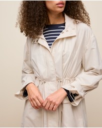 Trenery - Cotton Blend Longline Anorak in Stone