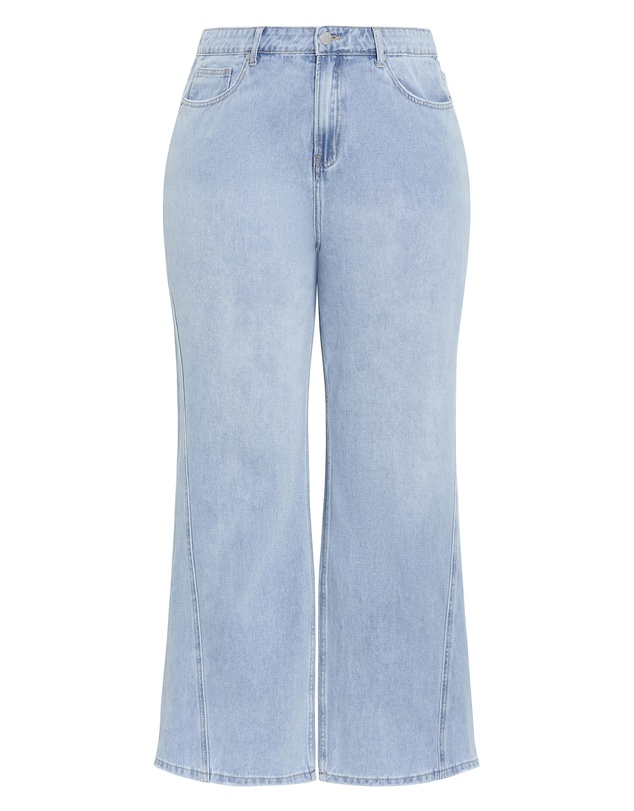 City Chic - Plus size Harley Fit Kayla Wide Leg Jean - light wash