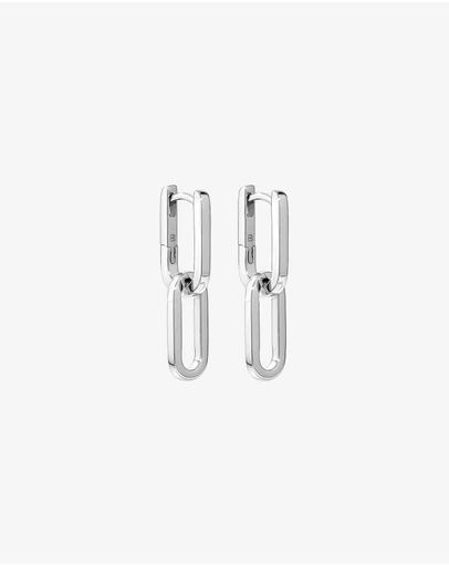 Michael Hill - Paperclip Link Drop Huggie Earrings in Sterling Silver