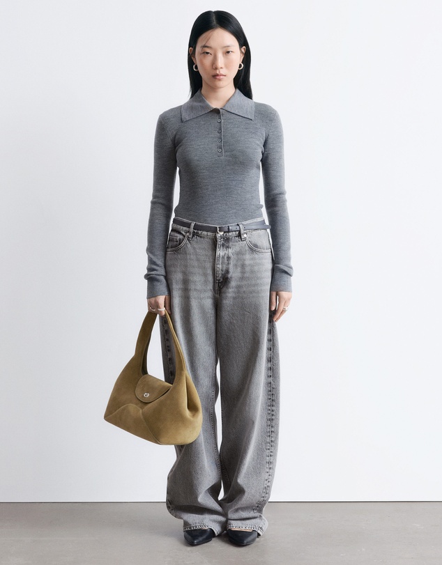 & Other Stories - Rib-Knit Merino Wool Polo Top