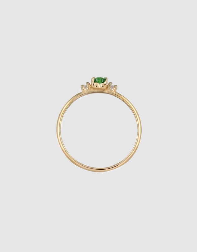 Elli Jewelry - Ring Heart Green Zirconia 925 Sterling Silver Gold-plated