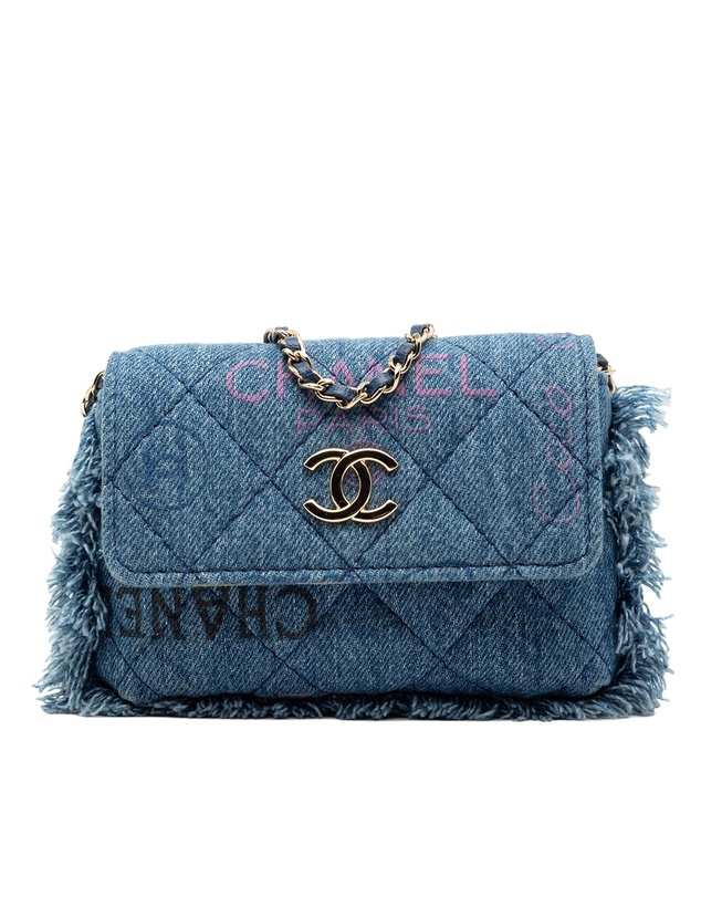 Pre-Loved by Azura Reborn - Pre-Loved Fringe Denim Mood Clutch with Chain