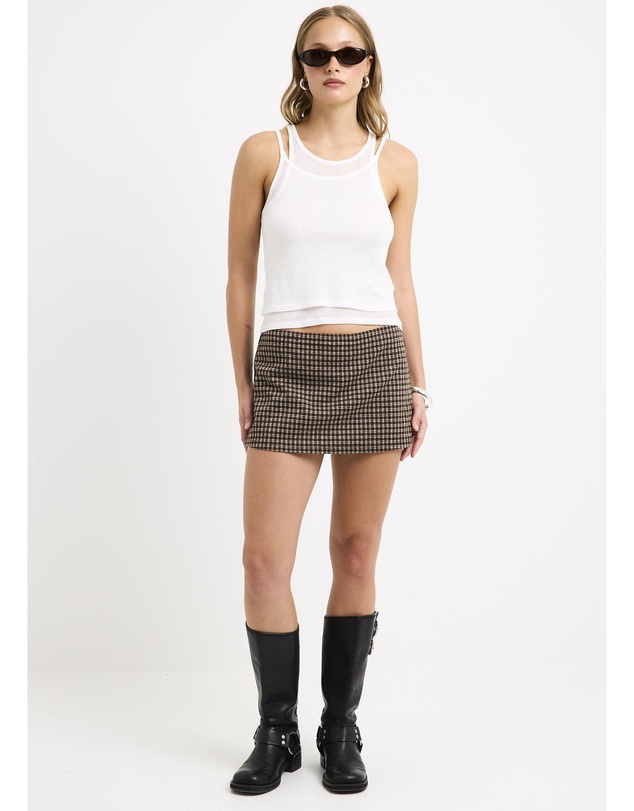 Insight - Annie Puckered Check Skort