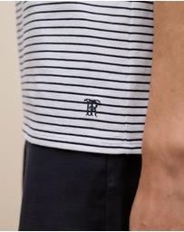 Trenery - Australian Cotton Stripe Half Sleeve T-shirt in Night Sky