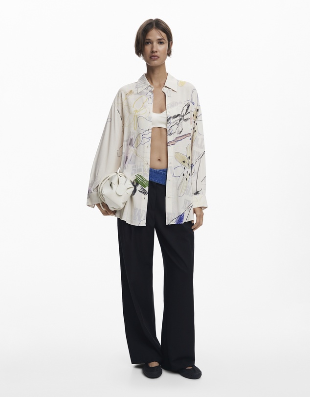 Desigual - Fluid collage shirt