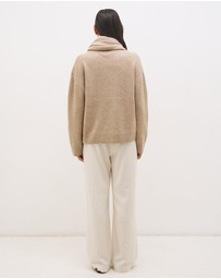 MON RENN - Detachable Scarf Knit Jumper