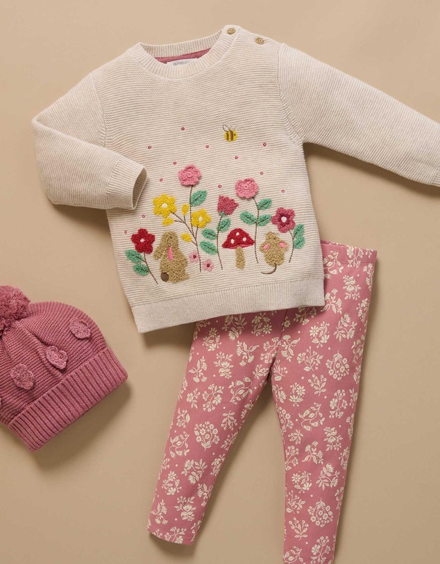 Purebaby - Crochet Flower Beanie -Kids-Babies