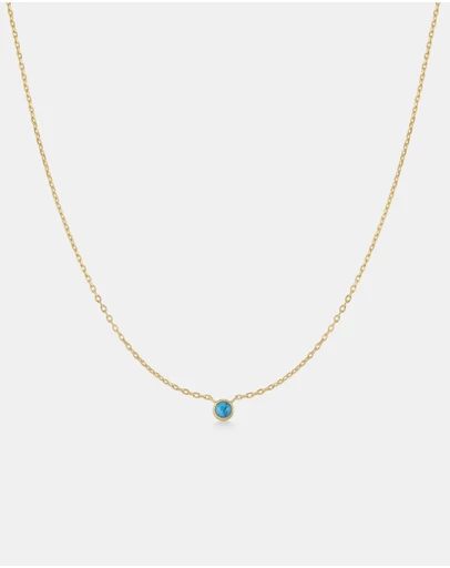 Ania Haie - Gold Bezel-Set Lab-Created Turquoise Solitaire Necklace