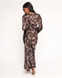 Petal & Pup - Maia Long Sleeve Maxi Dress - Chocolate Orchid