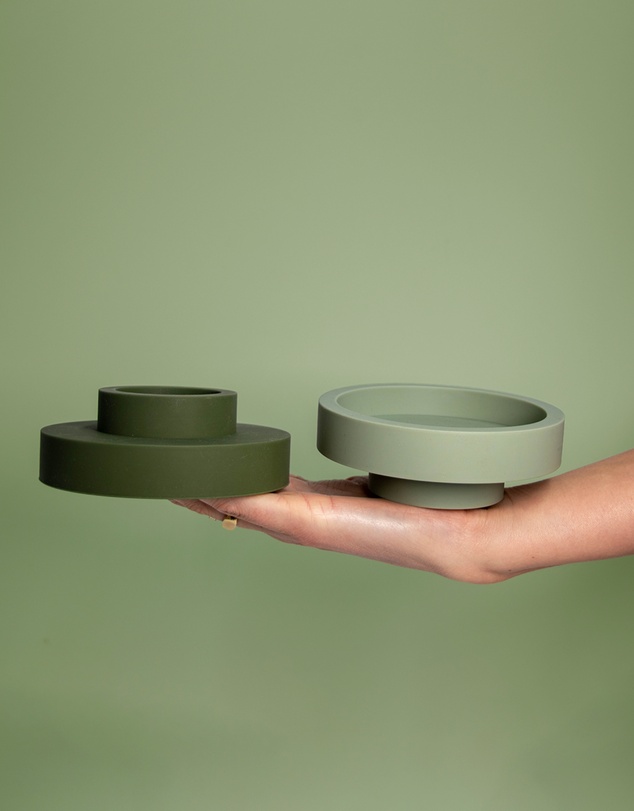 porter green - flipp lrg silicone unbreakable candle holder set
