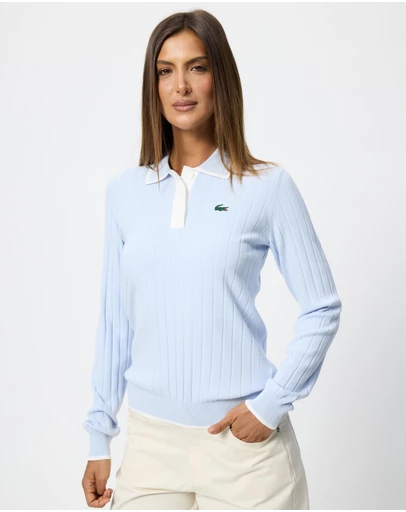 Lacoste - Golf Essentials Stretch 2X2 Rib Knit Top