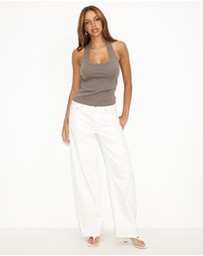 Dazie - Eliza Eyelet Halter Top