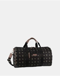 Pierre Cardin - Pierre Cardin Canvas Print/Leather Trim Art Design Duffle Bag