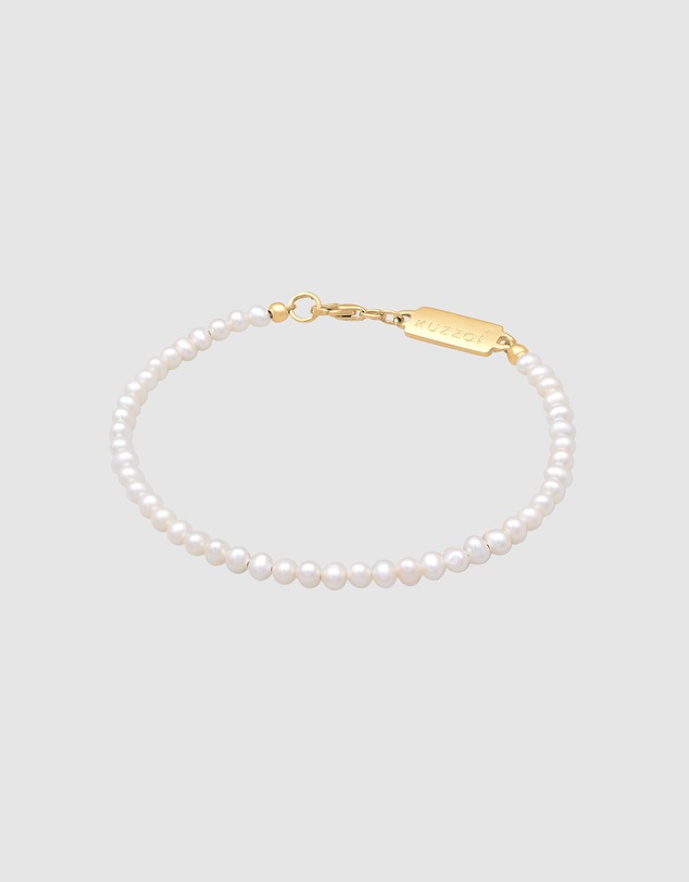 Kuzzoi - ICONIC EXCLUSIVE - Pearl Bracelet with Gold-Plated Silver Closure