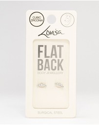 Lovisa - Surgical Steel Round Cubic Zirconia Flat Back 2-Pack