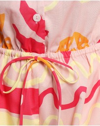 Petal & Pup - Aria Tie Waist Playsuit - Pink Palm