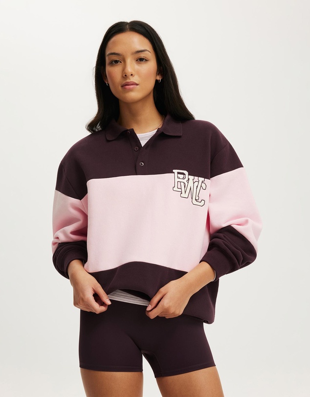 Cotton On Body Active - Plush Graphic Rugby Sweatshirt