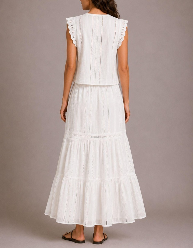 Vero Moda - Bell High Waisted Cotton Maxi Skirt