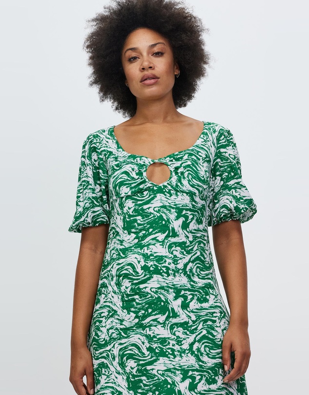 Third Form - Marble Balloon Sleeve Mini Dress