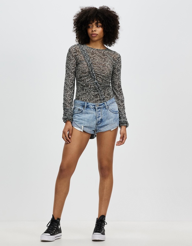 ONE TEASPOON - Bandits Low Waist Denim Shorts
