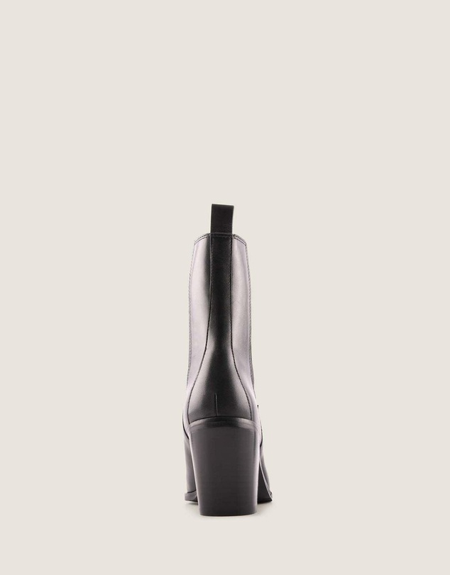Shelly Shen - Ali Heel Ankle Boots Black Leather