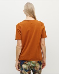 JH Lounge - JHL V-Neck T (Fine Cotton Cashmere) Tobacco